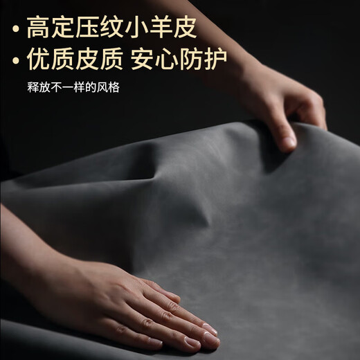 Shang Su is suitable for Samsung Zflip7 mobile phone case, folding screen Galaxy Z Flip7 protective cover, sheepskin leather upper and lower anti-fall and anti-wear leather case for men and women, starry sky black