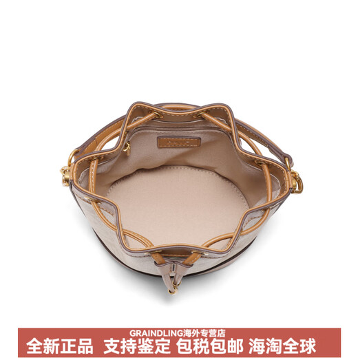 Belle retro casual texture artificial leather one-shoulder crossbody bag bucket bag handbag bag medium size women's apricot brown apricot medium size