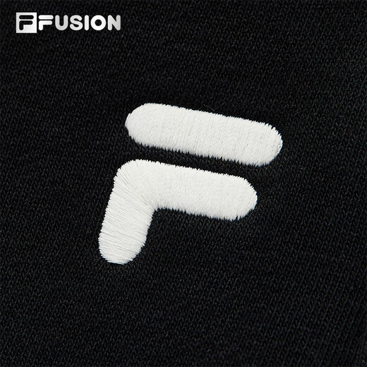 FILA FUSION Fila Fashion Brand Knitted Pants for Women 2025 Autumn New Fashion Loose Straight-Line Casual Pants, Black-BK M 165/66A/M
