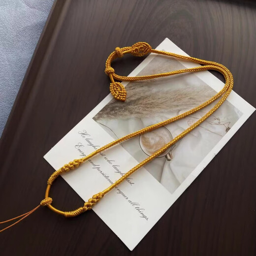 DR-FLVVS Fat Donglai's same eight-treasure compass lanyard purely hand-woven gold pendant rope necklace rope gold Buddha head with rope gold rope (rope thickness 2.5mm)