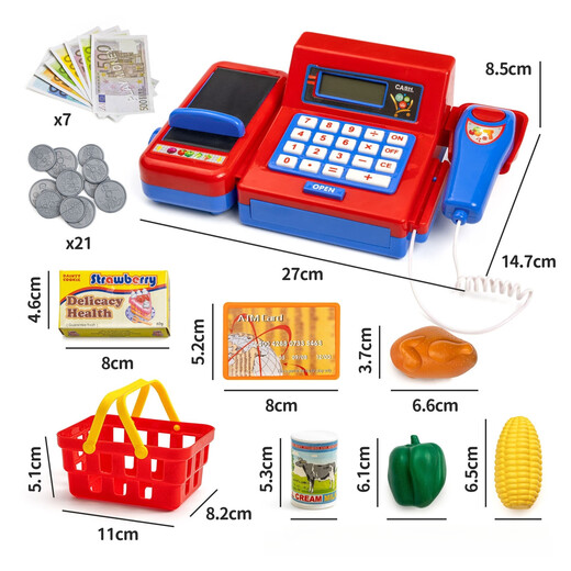 Kindersimulation Supermarkt Registrierkasse Spiel Spielzeug für Spielzeug Convenience -Store Scan -Kartenregistrierung 6173 Registrierkasse