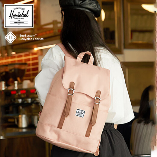 Herschel Retreat15L women's bag casual and fashionable travel computer commuting backpack schoolbag pure black_13-inch laptop 15-liter