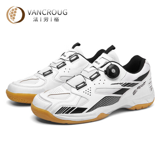VANCROUG brand light luxury badminton shoes for men, new non-slip, wear-resistant, breathable training shoes, casual sports table tennis shoes for women, white 40