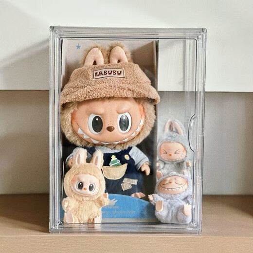 Manle rabbit labubu display box acrylic big spring field big summer doll put labubu doll blind box storage box huge size magnetic door opening 50*29.5*37