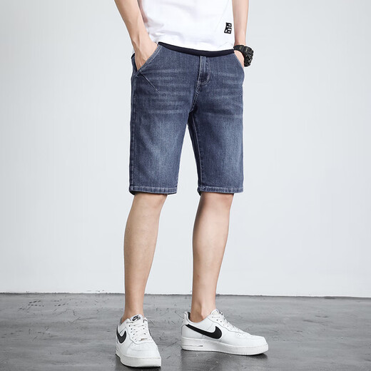Semir summer denim shorts men's summer thin fashion brand casual outside wear five-point 2025 new mid-sleeved Hong Kong style retro 671 blue gray + 671 light blue 31 (2 feet 4)
