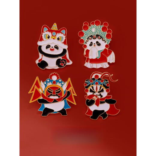 MHFDO Panda Badge Small Brooch Chinese Style National Trend Kung Fu Tea National Quintessence Pin Too Panda Pouring Tea Single Lao Fengxiang Quality