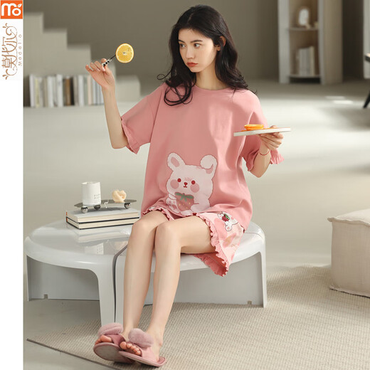 Pyjama modal pour les femmes en été 2025 Nouveau dessin animé Suisse à manches courtes Coton Coton et mince version coréenne Y9853 M
