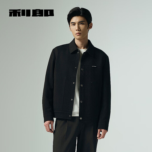 Lilang Heavy Jacket Men's Lapel Textured Jacquard Casual Fashion 25 Autumn Jacket Short Men's G5QJK815