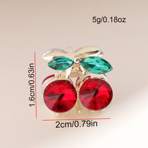 Nuevo estilo coreano de la mujer linda crystal rojo cherry internet celebridad pequeña clip clip clip bang clip de pelo de la frente de la frente de la frente