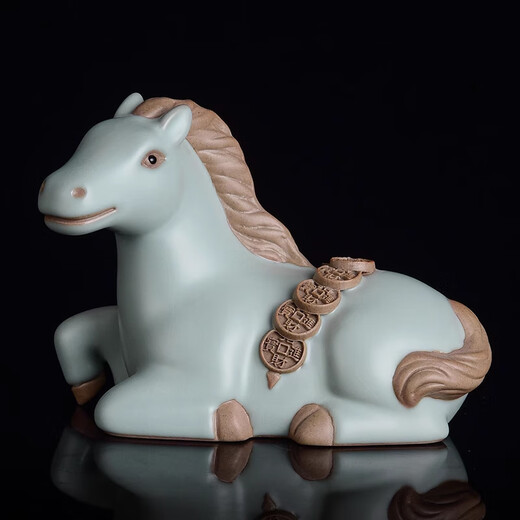 Xian Yan household can raise open-piece Ru porcelain tea pet ornaments - make money immediately tea table tea table ornaments light luxury Tianqing Ru porcelain tea pet - make money immediately