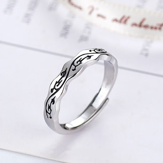 Yanxiang Chinese style open ring men's single domineering dragon pattern ring retro hip-hop trendy male personality dragon pattern ring adjustable