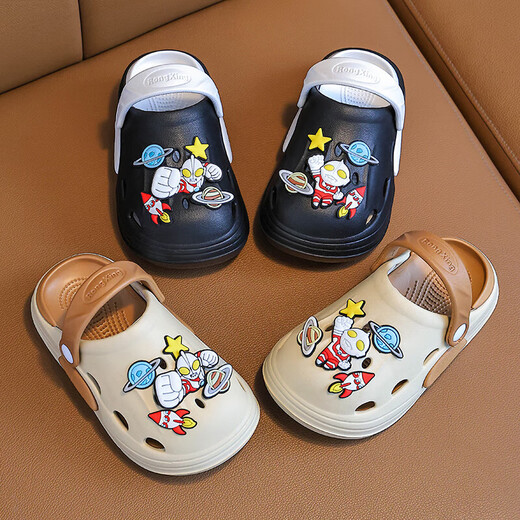 EVA Summer Cute Cartoon Ultraman Boys and Girls Croc Shoes Non-slip, Wear-Resistant and Breathable Home Croc Shoes EVA Environmentally Friendly and Skin-Friendly Upgraded Version Blue 30 Inner Length 19CM