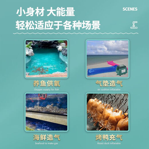 增氧泵大气量静音户外鱼池防水气泵大功率海鲜池打增氧加氧机 ACO-9730 50W 套餐