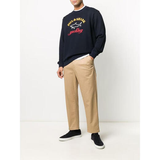 PAUL & SHARK men's logo printed pullover round neck fashion clothing daily wear home casual top picture color one size | XXL