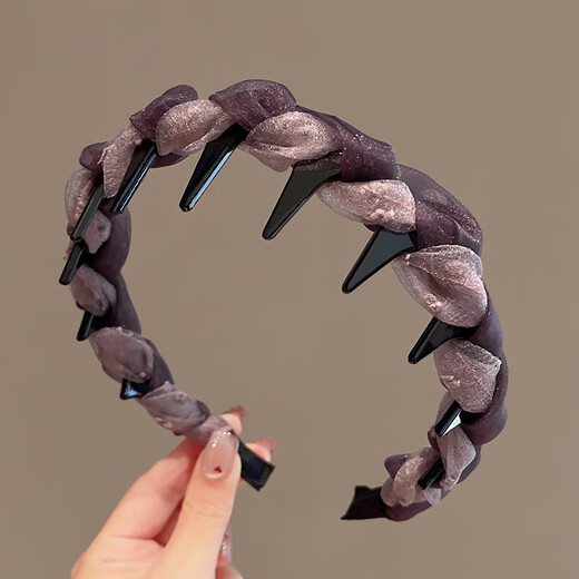 Idel hairband female Internet celebrity 2025 new high-end hairband high skull face wash headband pressure hairpin summer hair bundle headdress F3426 elegant purple hairband