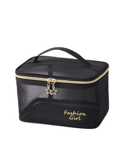 EACHY cosmetic bag for women 2025 new mesh transparent travel toiletry bag cosmetics portable storage bag cosmetic bag bag semi-circular style