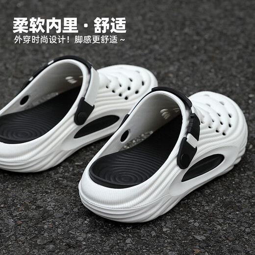 
Maoli men's sandals for summer new style wear-resistant wear-resistant toe-head-popping shoes, anti-slip thick-soled stool-skinned beach slippers Main picture color 42 -43 (inner length 265mm) positive size