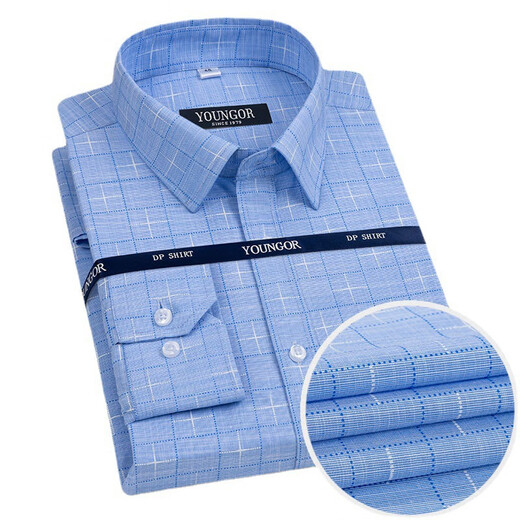 CEO Yageor 2025 New Yager Shirt Herren-langärmelte Baumwollfreie buhnchenfreies Geschäft im mittleren Alter lässig locker kariertes Hemd Langarm 6629 38