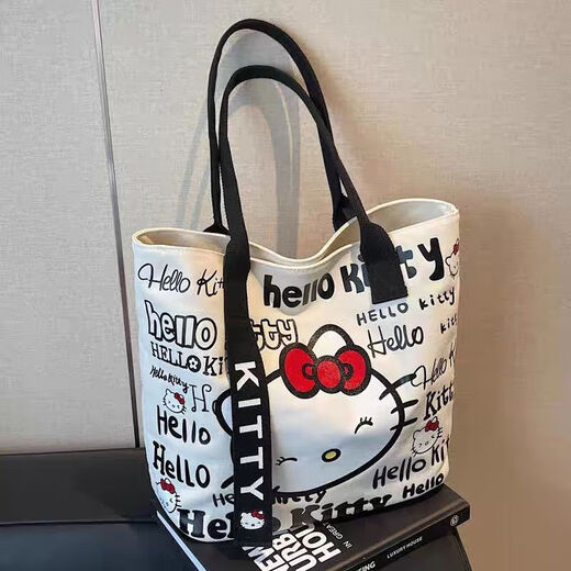 
kt commuting bag canvas bag women's large capacity KT cat yKi tote bag Hello cute bag student one-shoulder carry pink