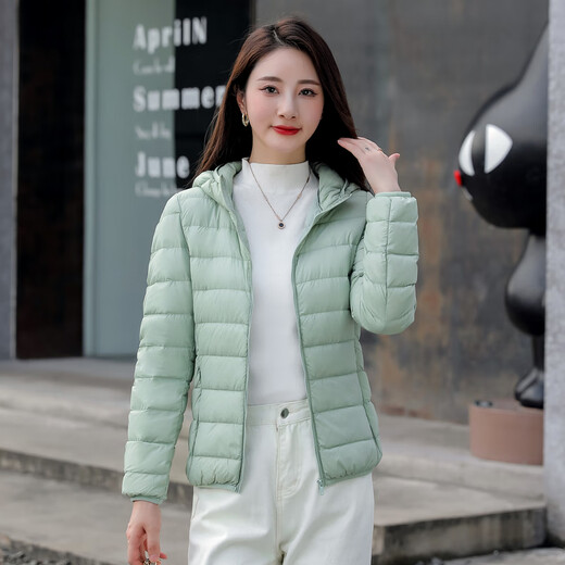Yalu Light Thin Down Jacket Women 2025 New Large Size 90 White Duck Down Short Autumn and Winter Lightweight Hooded Cold Warm Jacket