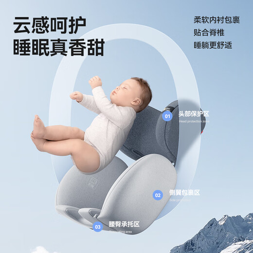 Звезда Heekin Yue Deal Child Seat Cars 0-12 лет, ребенок может сидеть и лежать на 360 градусов вращающихся сертификационной звезды Yue Ultimate Edition - Starry Sky Grey