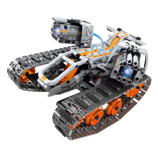 Tracked off-road vehicle building blocks black technology intelligent electric programming remote control robot men's gift toy black technology-four-change programming interstellar off-road vehicle (724 pieces) handle remote control