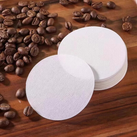 Round powder bowl coffee filter paper Moka pot secondary water filter paper Italian coffee machine handle special universal original color 300 sheets 60MM