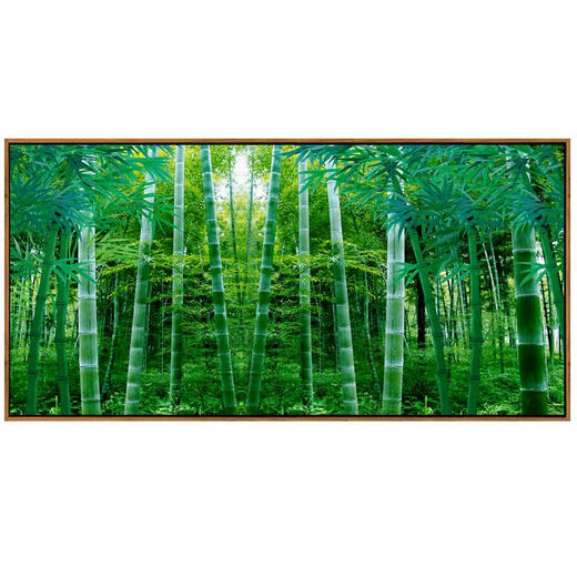 三栖虎现代简约客厅装饰画沙发背景风水竹林墙壁画卧室书房餐厅挂画 A款 8040黑色画框+防水油画布无玻