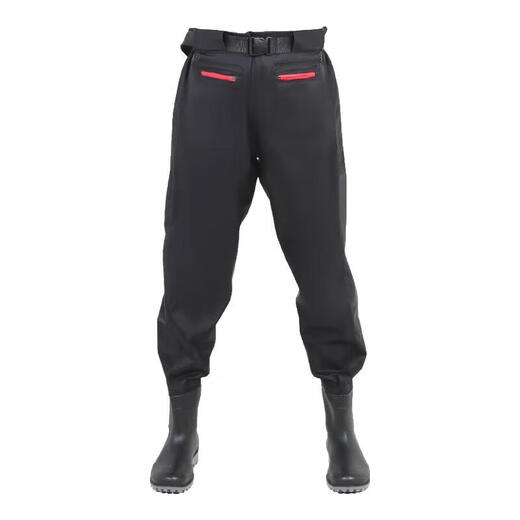 3D new waist-length nylon waders for rice transplanting, thickened half-length wading fish fishing trousers, fishing suits 3D black nylon waist-length style XL (42-43)