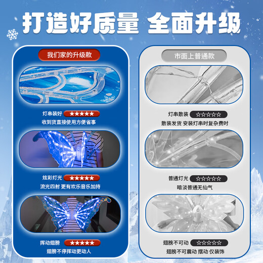 星云宝贝艾莎公主蝴蝶翅膀背饰发光电动魔法棒儿童玩具女孩生日礼物7-14岁