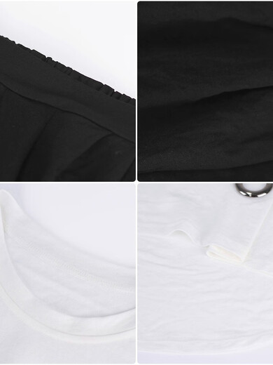 Cool Capítulo (Kuzhang) Gran tamaño MM MM Harem Pants Set 2025 Spring and Summer Nuevo estilo Slimming Slimming Sports y casual set de dos piezas Negro 9928 M Recomendado 80-100