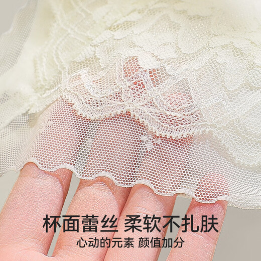 Oudifen underwear for women with small breasts, push-up, rim-less bra, hyaluronic acid nourishing hole cup, side-closed sexy lace bra