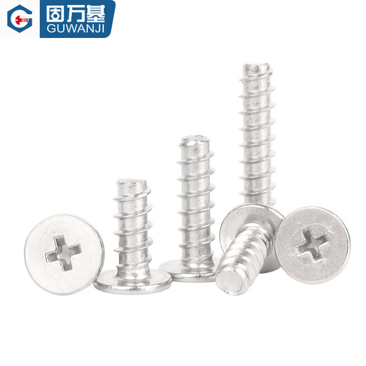 Guwanji 304 stainless steel cross flat head flat tail self-tapping screw CB ultra-thin head wood screw M2M2.3M3M4M5M6m M2x12 (200 pieces)