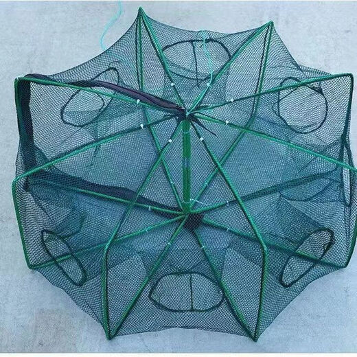 Fishing net, shrimp pot, fishing pot, artifact to catch eel pot, square shrimp pot, shrimp net, shrimp pot, umbrella cage, fish pot, net cage, fish pot, square 6 holes-50cm, free 10 packs of bait + accessories