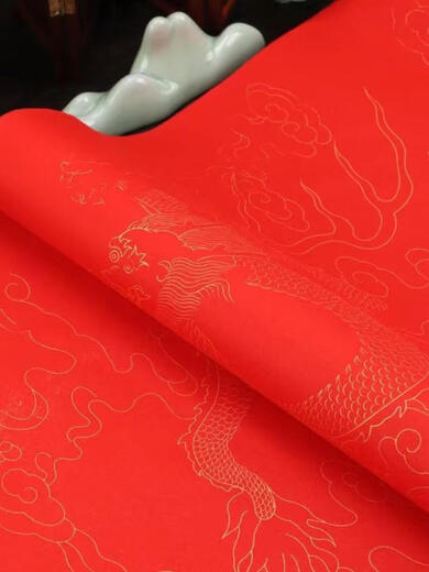 奇立彩四尺六尺大红宣纸加厚剪纸专用纸色洒金窗花儿童学生刻纸不褪色 色大红生宣 四尺69*13820张