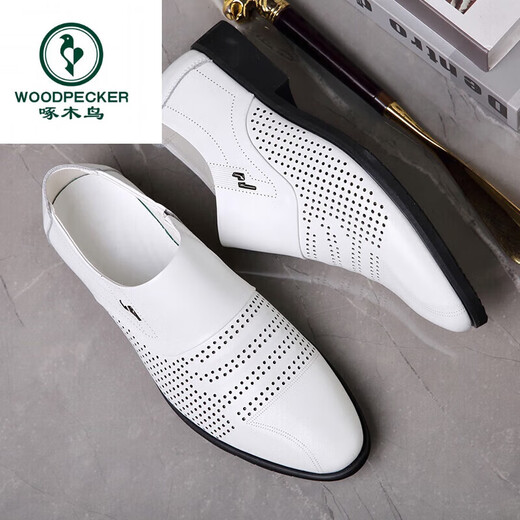Zapatos de cuero blanco de carpintero zapatos de agujero para hombres de verano