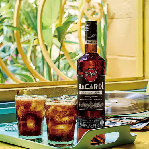 百加得（Bacardi）黑朗姆酒  mojito莫吉托基酒 洋酒 长岛冰茶 500mL 1瓶