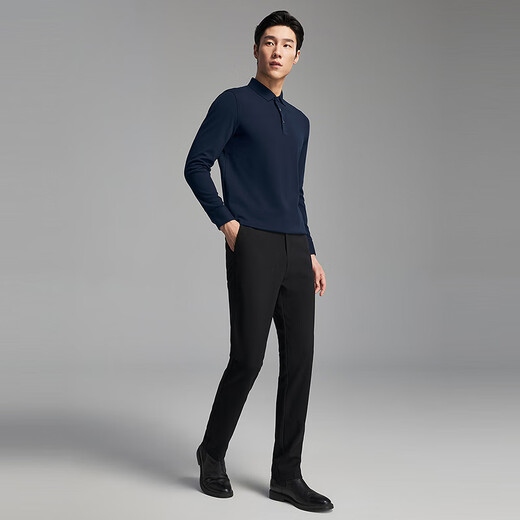 Youngor POLO shirt men's yak velvet blended fabric twill texture men's POLO shirt soft and comfortable 2025 new product Navy VLYM519955FCA L (recommended 135-150Jin Jin equals 0.5 kg)