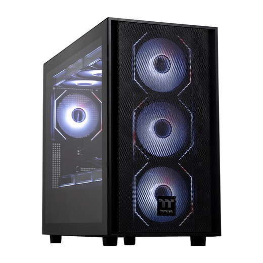 Thermaltake（Tt）钢影风S-M 海景房机箱 电脑主机 黑色（M-ATX主板/支持360水冷/12风扇位）