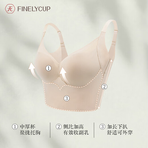 Feincup (feincup) Unterwäsche für Frauen langer BH für bauch- und störende Magen-Retakt-Brüste, um schlaffe BH-verstellbare kleine Brüste zu verhindern, die Fanyu schwarz 70c sammeln