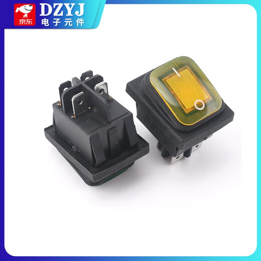 KCD4 waterproof boat switch water dispenser noodle cooker rocker power button 2/3/4/6 feet 2 gears waterproof KCD4 4 feet 2 gears red with light AC220V self-locking