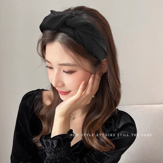 Bai Shilin's high-end high-ceiling headband for women 2025 new high-end headband face wash headband wide-brimmed hairpin headwear black