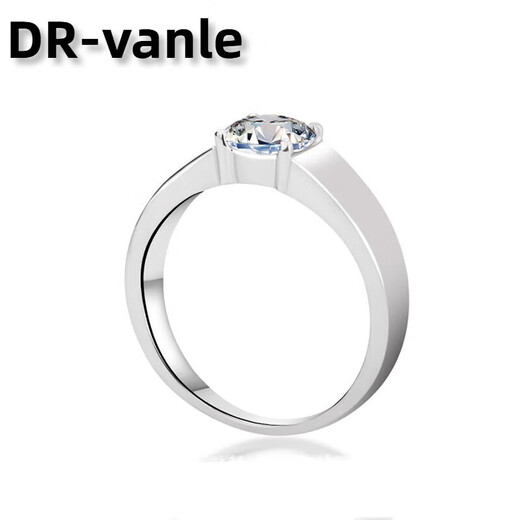 DR platinum men's moissanite ring pt950 diamond ring smooth wedding ring proposal engagement ring Valentine's Day gift 50 points D-E color/extreme white gift box + certificate PT950 live (size adjustable)