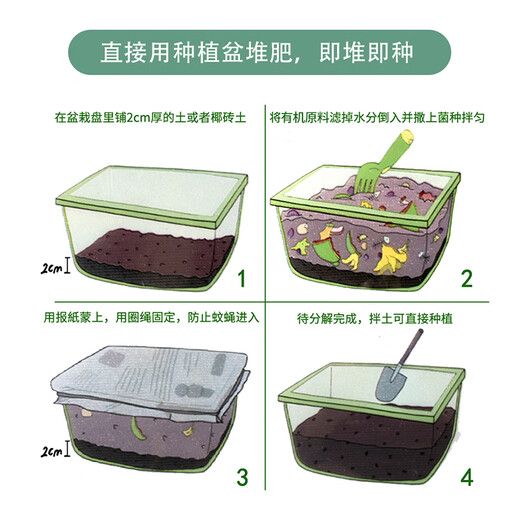 Guoyou No. 1 EM compost fermentation strain, chicken and cow manure kitchen waste microbial bacteria organic fertilizer starter 200g bag