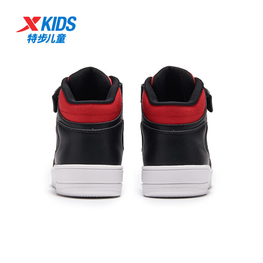 XTEP (XTEP) Children's Campus High Top Classic Air Force One Student Sneakers Black/No. 1 Red 38