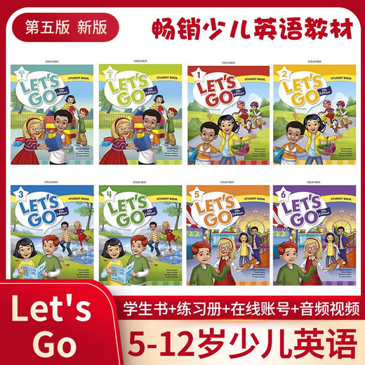 Nouvelle version originale d'Oxford Children's English Let's Go Textbook Fifth Edition Begin / 1/2/3/4/5/6 Niveau 6-12-12 ans Les élèves des écoles élémentaires en anglais ancêtres manuels de formation de tutorat extracurriculaire Oxford Letsgo Letsgo Let's Go Fifth Edition B1 + B2 + 123456