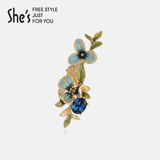 She s Qianzi Van Gogh's iris high-end ladies brooch dripping oil gradient corsage brooch birthday gift for girlfriend