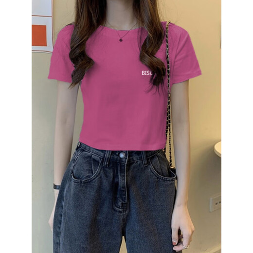 皮尔卡丹（pierre cardin）2025夏季新款设计感正肩短款t恤女百搭短袖显瘦小个子上衣潮女 KE-693白 M