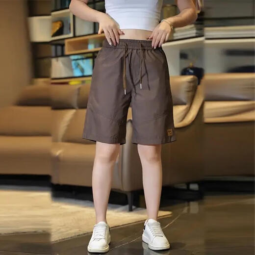 Tony Jeans Milk Silky Shorts à cinq points Men de glace d'été Silk Soil Thin Breathable Mesh Uster Uster Place Pantals décontractés Pantalons de taille moyenne HB6630 Black 2xl