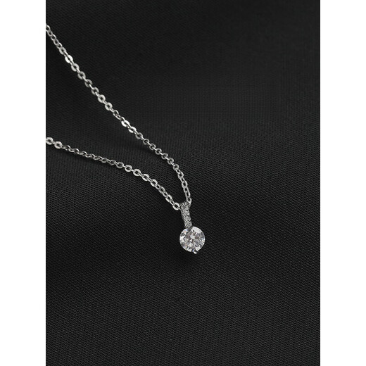 Centenary-old Fenxiang S999 Pure Silver Single Diamond Necklace Women's Light Luxury Niche Design Necklace 2025 New Style Simple Single Diamond Necklace S999 Pure Silver
